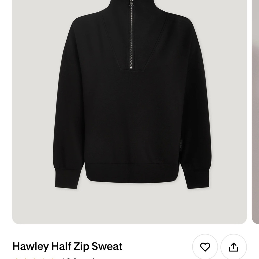 Varley Hawlwy half zip  Black Sweatshirt - Picture 5 of 6